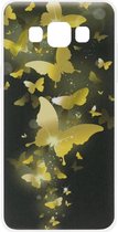 ADEL Siliconen Back Cover Softcase Hoesje Geschikt voor Samsung Galaxy A3 (2015) - Vlinder Goud