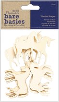 Papermania: Bare Basics Wooden Shapes Unicorn (12pcs) (PMA 174522)