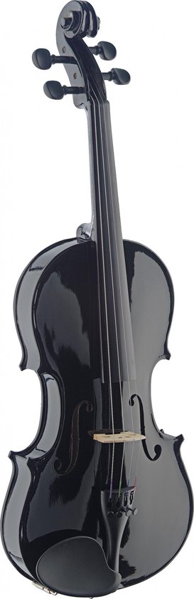 Stagg 4/4 zwarte viool met koffer en strijkstok