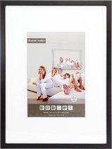 Vlakke Houten Wissellijst - Fotolijst - 20x28 cm - Ontspiegeld Kunstglas - Zwart - 15 mm