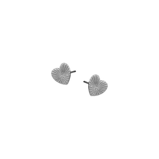 Lauren Sterk Amsterdam - oorbellen hartje mini - 925 zilver gerhodineerd - extra coating - valentijn - liefde