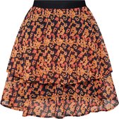 Catwalk junkie gevoerde laagjes stroken rok yellow orange blossom - Maat S