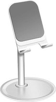 DrPhone SH2 Aluminium Bureau Stand Telefoon/Tablet Houder - Verstelbare Hoek 45 Graden - Anti Slip – Zilver