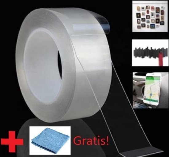 Nano tape - Gekko tape - 3M - INCL MICROVEZELDOEKJE - dubbelzijdig plakband  -... | bol.com