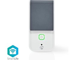 Nedis SmartLife Slimme Stekker - Wi-Fi - IP44 - Energiemeter - 3680 W - France / Type-E (CEE 7/6) - -30 - 40 °C - Android / IOS - Grijs / Wit - 1 Stuks