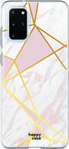 HappyCase Samsung S20 Plus Hoesje Flexibel TPU Roze Marmer Print