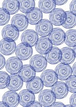 Cadeaupapier Blauwe Cirkels- Breedte 50 cm - 50m lang