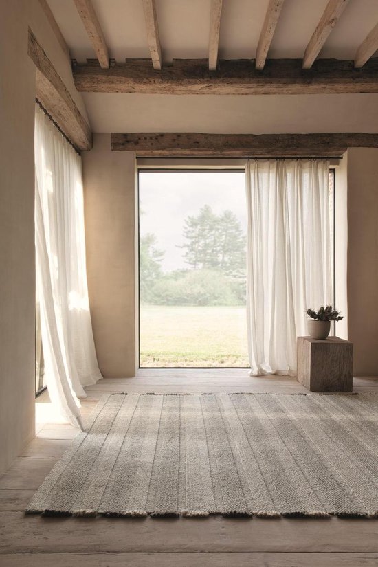 LIGNE PURE Grade – vloerkleed – tapijt – handgeweven – wol – eco – modern – Beige Grijs - 170x240