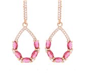 Velini jewels-EA2071F-Oorbellen -925 Zilver rosé- Gekleurde Cubic Zirkonia