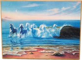 Paarden in water schilderij