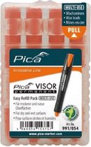 Pica 991/054 Recharge de marqueur permanent pour visière - Orange fluo - 4 pièces