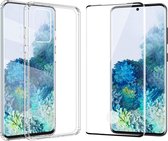 Hoesje geschikt voor Samsung Galaxy S20 Plus - Screen Protector FullGuard - Back Cover Case ShockGuard Transparant & Screenprotector