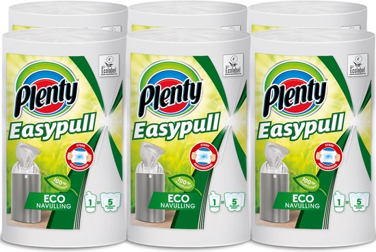 Plenty Easypull Eco keukenrol - 6 - 100% papier | bol.com