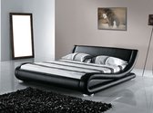 Beliani Waterbed Avignon zwart - Leer - 160x200 cm