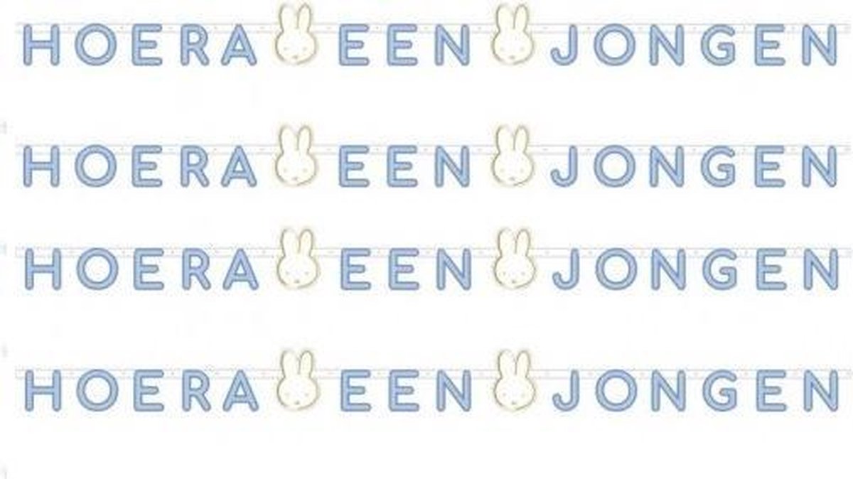 Letterslinger Nijntje – 'Hoera 1 Jaar' – 2 Meter Lang – Met Nijntje Aan Beide Kanten – Perfect Voor De Eerste Verjaardag Van Je Kindje