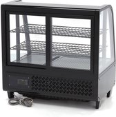 Maxima Gebaksvitrine 100 L 68 cm Zwart - Koelvitrine Horeca - Displaykoeler - Unieke Koelcyclus - Koelkast 100 liter