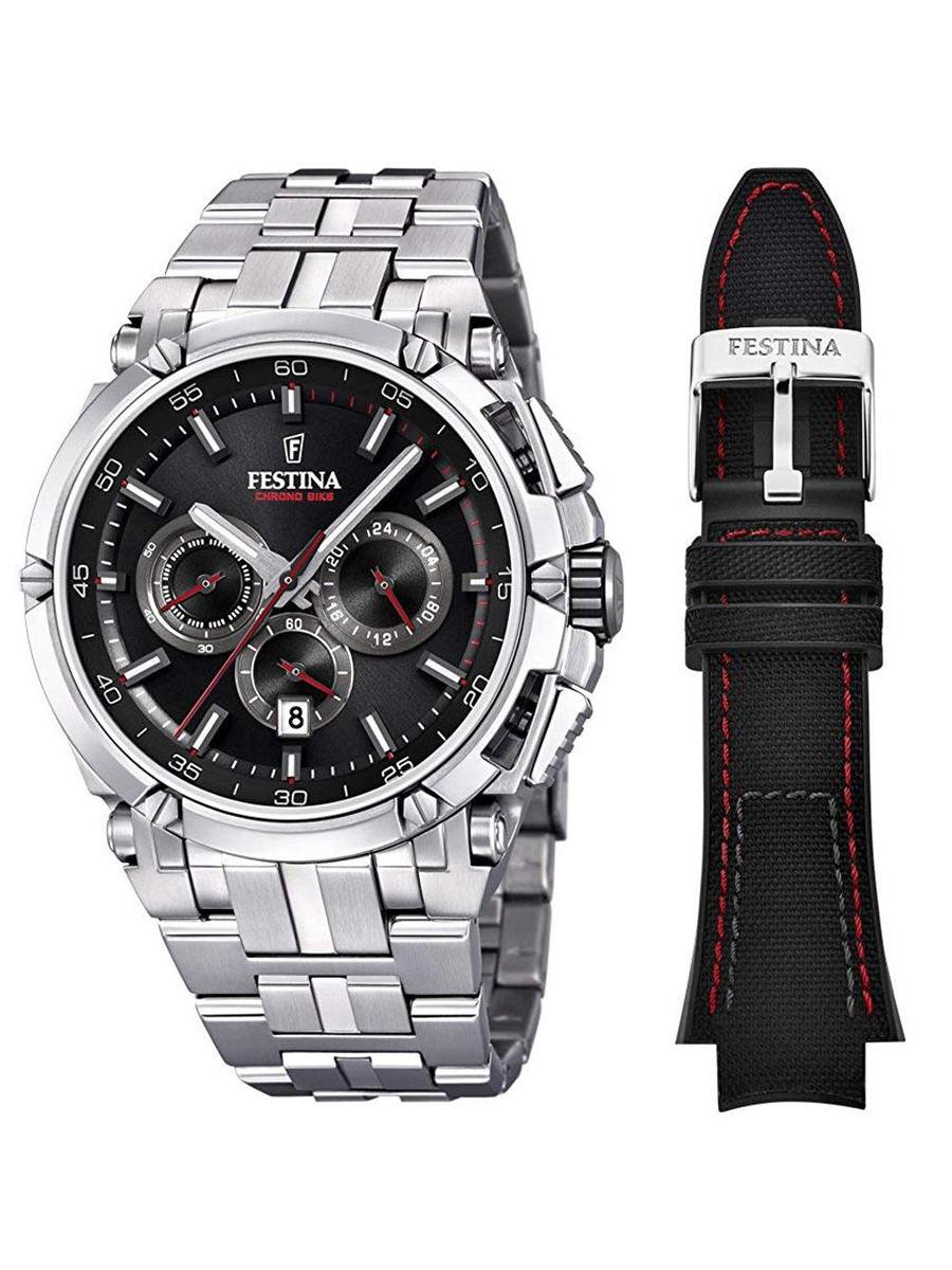 Festina Chronobike Chronograaf F20327/6 - Horloge - Heren - Zilverkleurig -  Ø 44 mm | bol.com