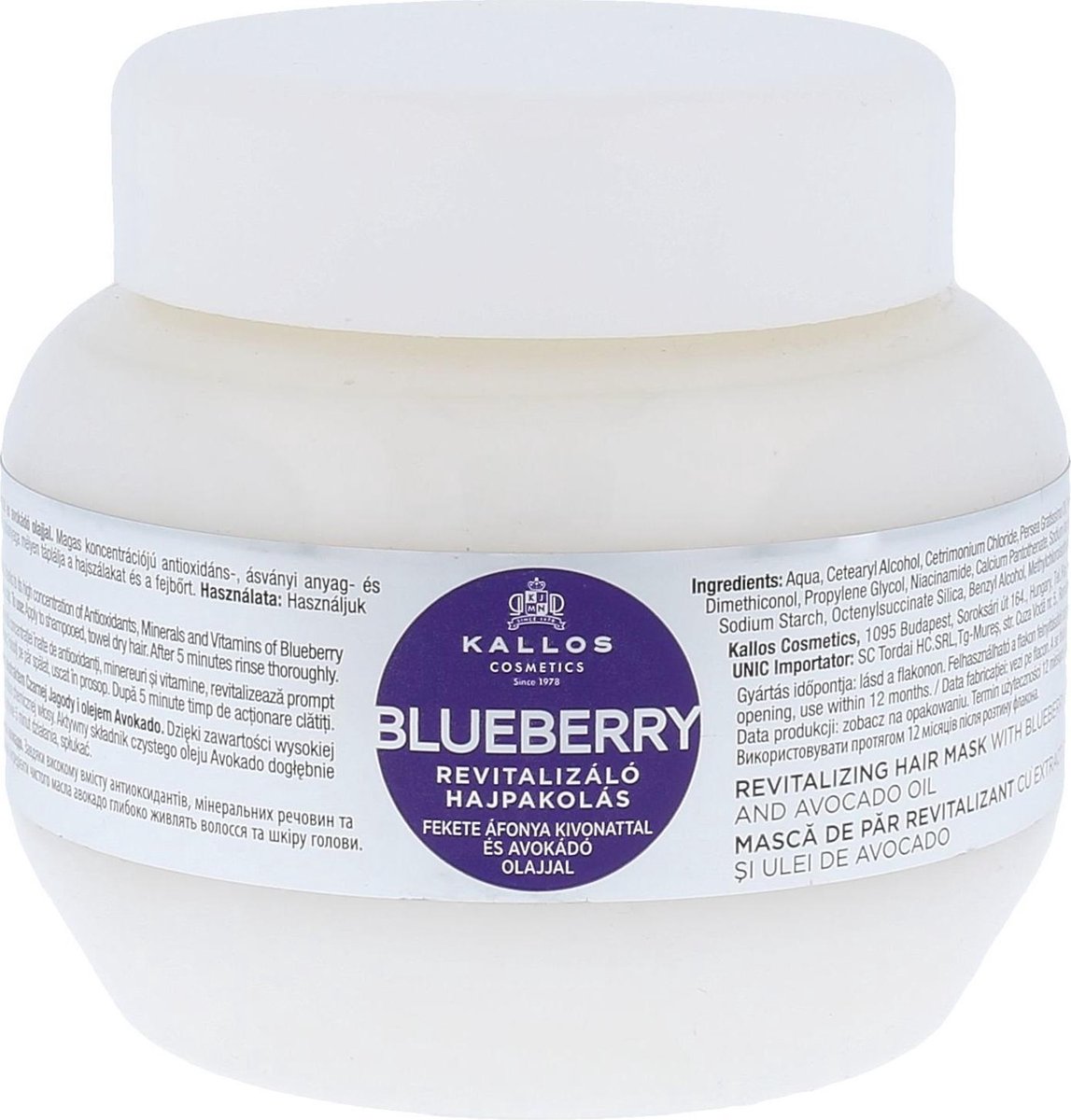 Revitaliserend Masker Kallos Cosmetics Blueberry 275 ml