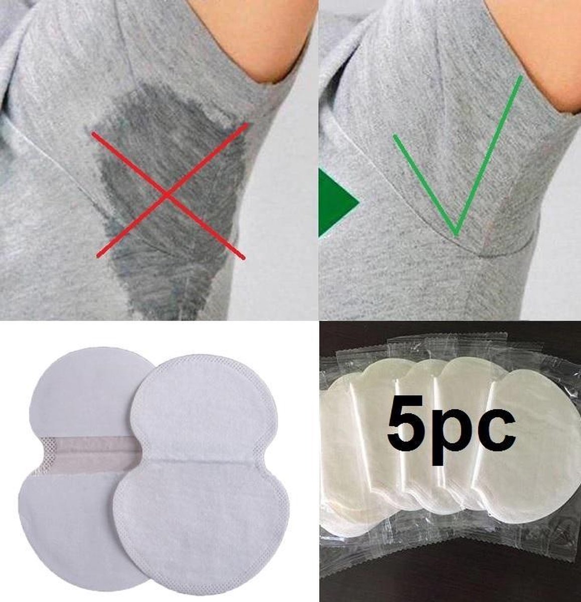 Goedkoopste Okselpads -5pc - Antizweetkleding - Anti transpirant pads - Tegen zweetvlekken
