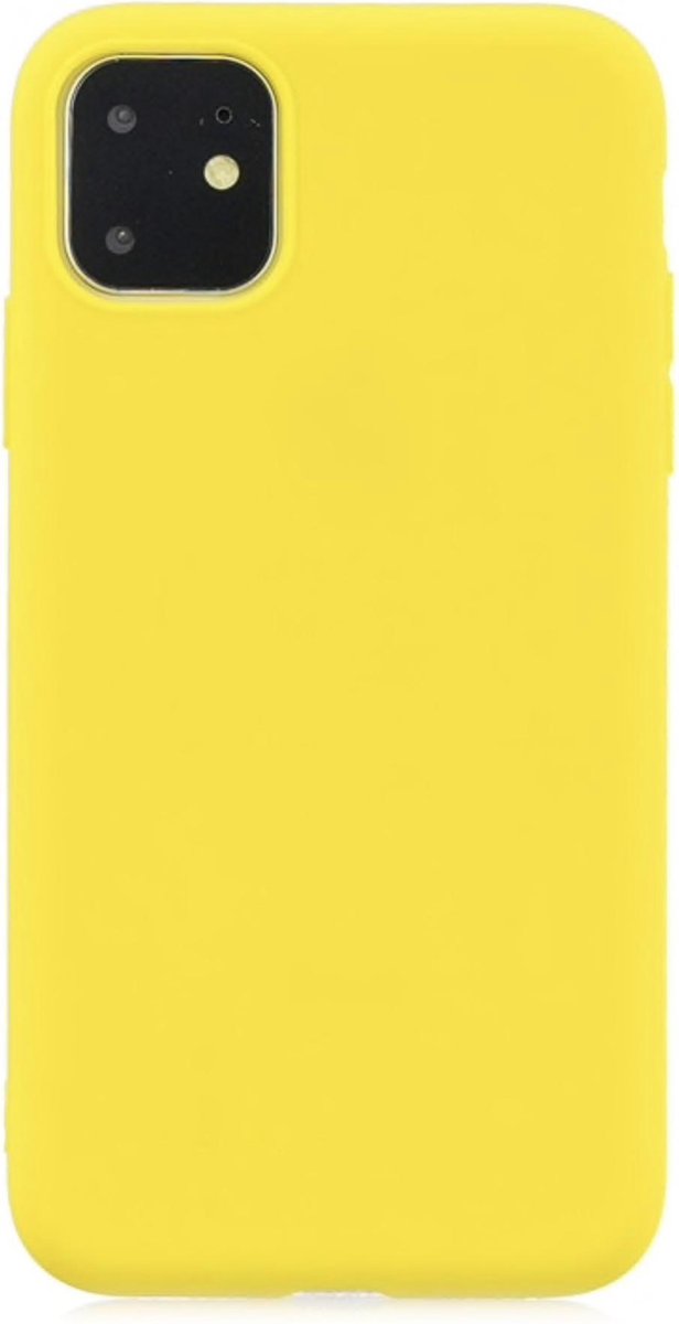 Geschikt voor Apple iPhone 11 Pro Back cover - Geel - Soft TPU - Siliconen Hoesje