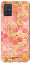 Casetastic Samsung Galaxy A71 (2020) Hoesje - Softcover Hoesje met Design - Honeycomb Art Coral Print