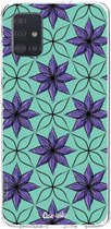 Casetastic Samsung Galaxy A51 (2020) Hoesje - Softcover Hoesje met Design - Statement Flowers Purple Print