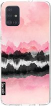 Casetastic Samsung Galaxy A51 (2020) Hoesje - Softcover Hoesje met Design - Pink Mountains Print