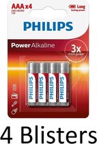 16 Stuks (4 Blisters a 4 st) Philips Power Alkaline AAA