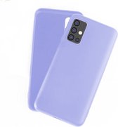 siliconen hoesje Samsung Galaxy A51 - paars + glazen screen protector