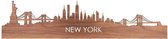 Skyline New York Notenhout - 100 cm - Woondecoratie design - Wanddecoratie met LED verlichting