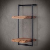 DS4U® wandplank Woody - wandschap - wandrek - industrieel - acaciahout - metaal - 30x65cm