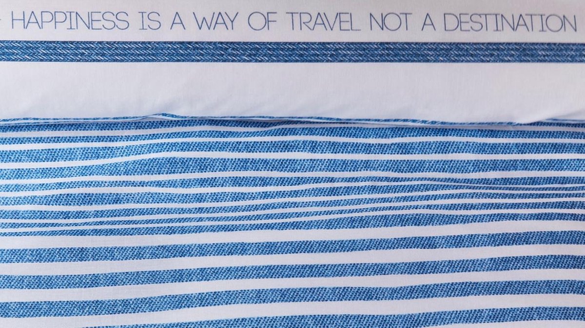 Riviera Maison Destination Dekbedovertrek - Lits-jumeaux - 240x200/220 cm - Blue