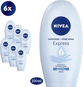 NIVEA Express - Handcrème - Droge huid -  6x 100ml