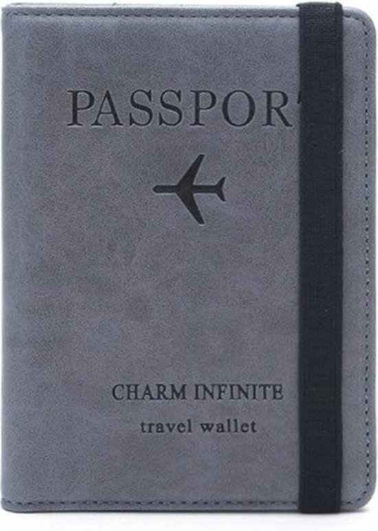 Paspoort portemonnee Hoshi Luxe RFID Lederen Paspoorthouder / Reisportemonnee A-SLIM Blauw/Geel Paspoorthoes Tassen & portemonnees Bagage & Reizen Paspoorthoezen Hoesje voor Paspoort 