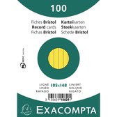 Exacompta systeemkaart gelinieerd - A6 - geel - 100 stuks.