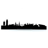 Standing Skyline Amsterdam Zwart hout  - 40 cm - Woondecoratie design - Decoratie om neer te zetten