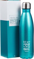 Stainless steel Waterfles Set your mind on things above - Green