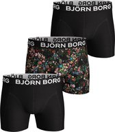 Bjorn Borg - Heren - 3-Pack Boxershorts Mystic Flower  - Zwart - XXL