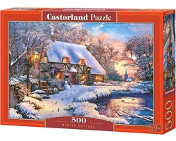Castorland Winter Cottage – Puzzel – 500 stukjes – Satijnen afwerking – Perfecte pasvorm – Europese kwaliteit