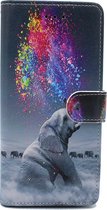 Samsung Galaxy J7 2017 Hoesje met Print - Portemonnee Book Case - Kaarthouder & Magneetlipje - Olifant