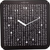 NeXtime Labyrinth - Wandklok - Glas en Kunststof - Stil uurwerk - Ø 35 cm - Zwart