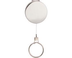 Zilveren metalen yoyo met kabel en sleutelring / Skipashouder type EG43