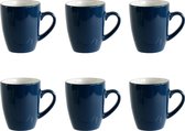 Cosy&Trendy Blue Vince Grote Koffiemokken - 37 cl - 6 stuks - Koffie/Theemok - Koffiekopjes - Big mug - Koffie - Thee