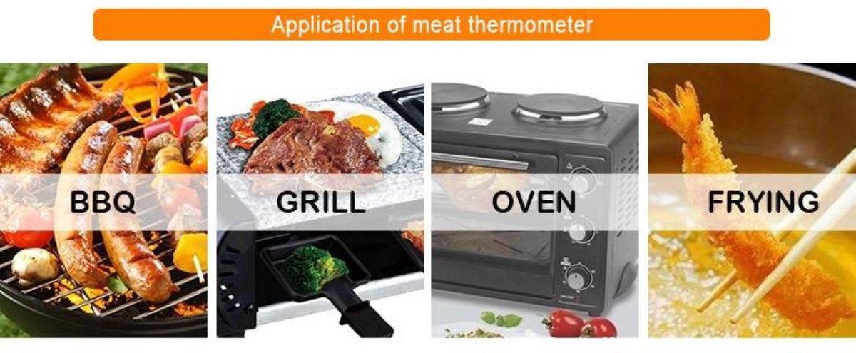 Boticz - 2-in-1 Magnetische Digitale Kern Thermometer Met Keuken Timer Alarm - Magnetische Vloeistof/Vlees Temperatuurmeter Met Meetsonde Draad & Kook Timer - 0-250 Graden Celcius — cadeau in Kookcadeaus - foto 7