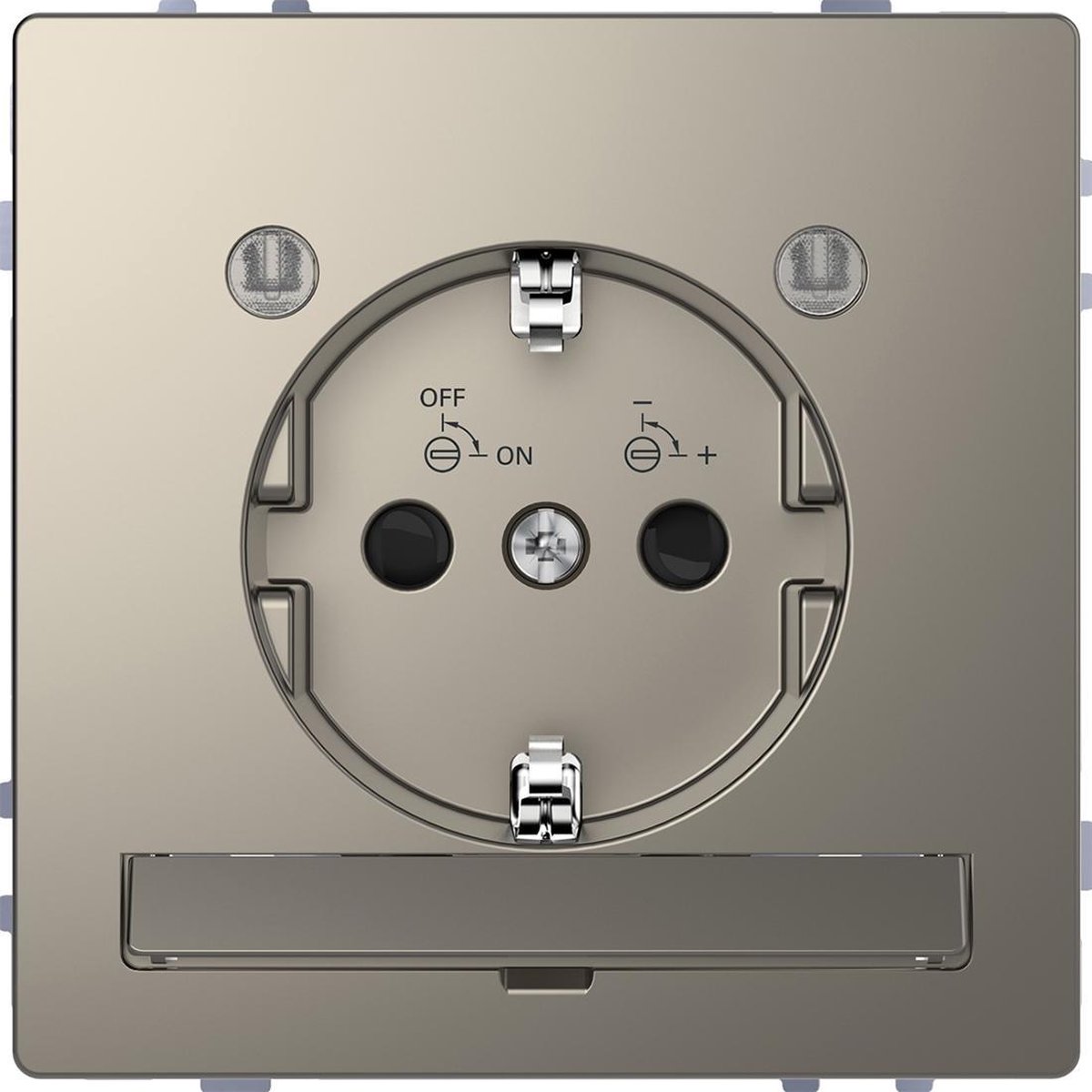 Stopcontact - Inbouw - Randaarde - Beveiliging - Verlichting - Nikkel Metallic - Systeem Design - Schneider Electric - MTN2304-6050