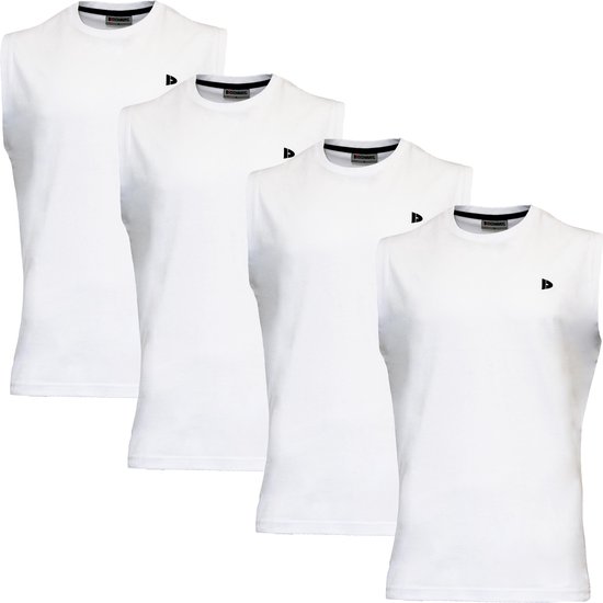 programma Zenuwinzinking ziekenhuis Donnay T-shirt zonder mouw - 4 Pack - Tanktop - Sportshirt - Heren - Maat L  - Wit | bol.com