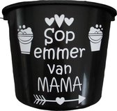 Cadeau emmer - Sopemmer Mama - 12 liter - zwart - cadeau - geschenk - gift - kado - verjaardag - Moederdag