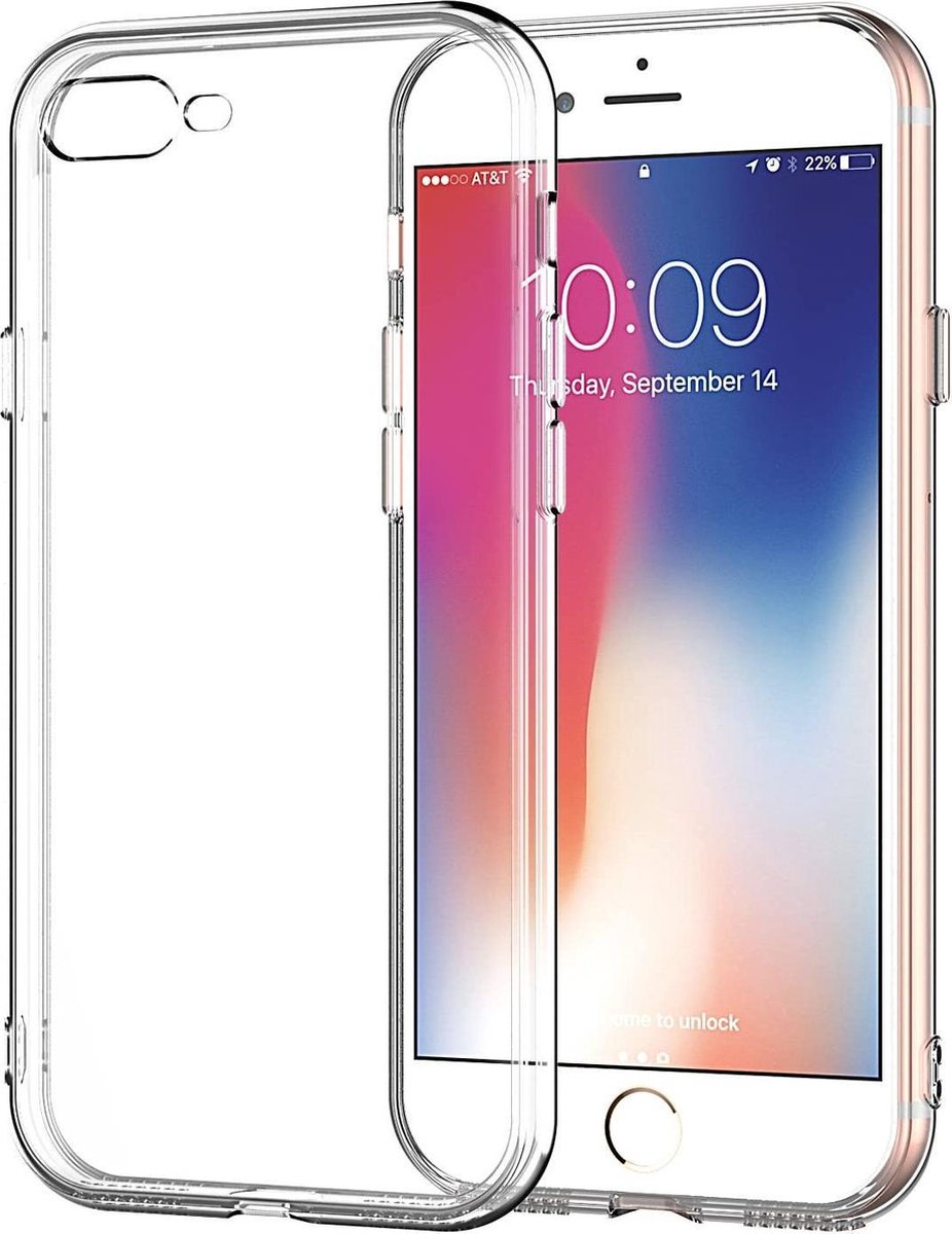 HB Hoesje Geschikt voor Apple iPhone 7 Plus - / 8 Plus - Transparant - Siliconen Back Cover