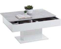 FMD Salontafel betongrijs en wit