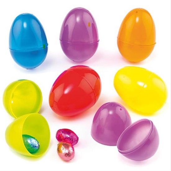 verdund beschermen voor de helft Gekleurde plastic eieren, vulbaar (set van 12 st.) Kleuters peuters |  bol.com